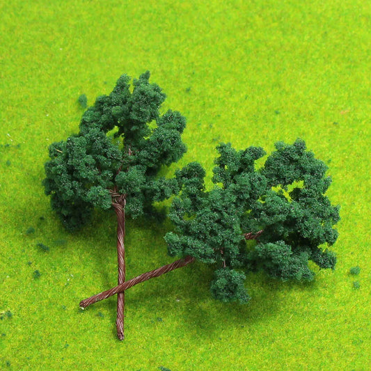 20pcs HO Scale 7cm Deep Green Model Trees Iron Wire Trunk Railroad Diorama Mini Scenery D7040