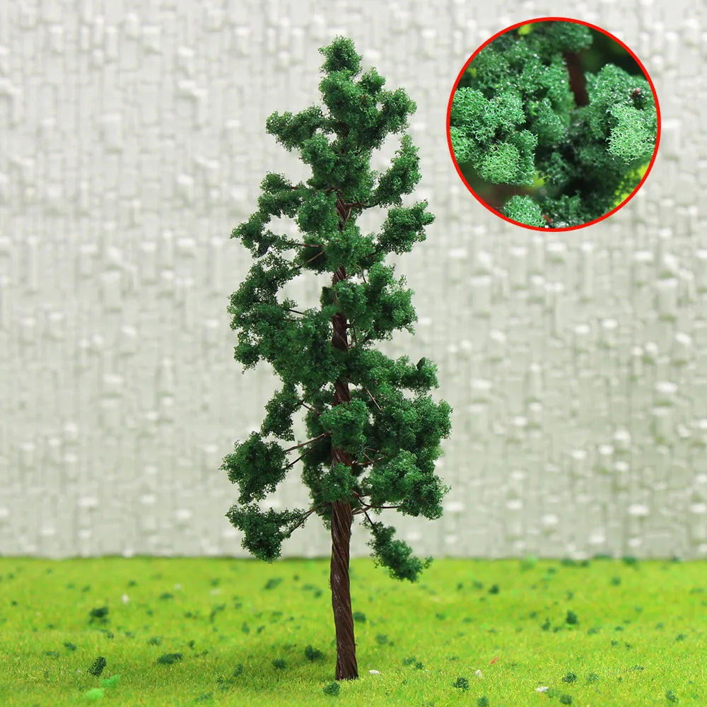 Evemodel Deep Green Trees D11040 10pcs O Scale 1:50 Model Trees Iron Wire Trunk Sponge Leaf Model Trains