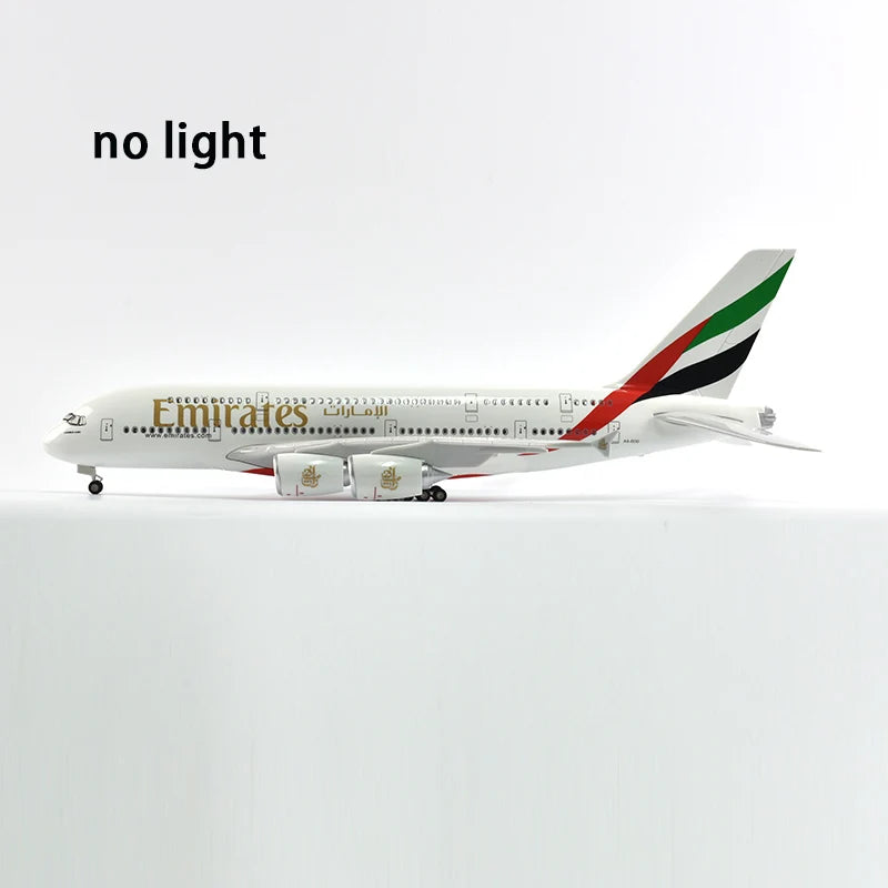 High Quality And Super Exquisite 1:160 Resin Aviation Airplane Model A380 Airbus With LED Lights And Gift Box Desktop Decoration