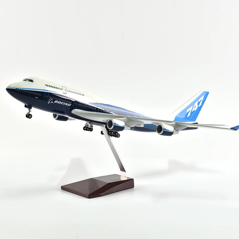 46cm Original Boeing 747 Plane Model Airplane Model Aircraft Model 1/160 Scale Diecast Resin Airplanes Planes W Light