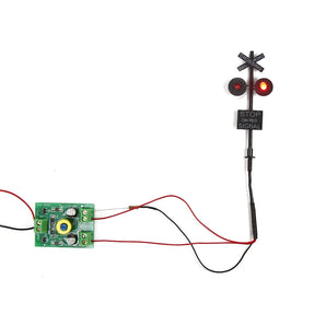 HO Scale 1:87 Railroad Crossing Signals 2 Red LEDs with Circuit Board Flasher