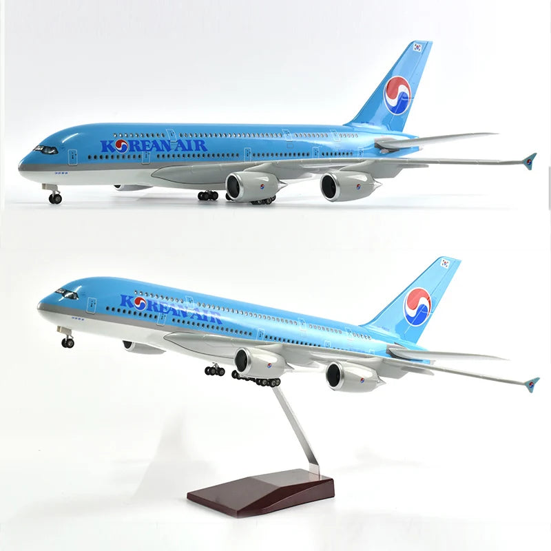 47cm Korean Air Boeing b747 Plane Model Airplane Model Aircraft Resin Diecast 1:160 Scale with Light & Wheel Planes