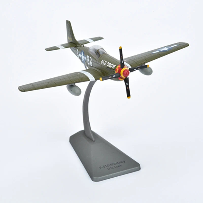 Diecast Metal 1/72 Scale American Army Airlines P-51D Mustang Fighter P51 Airplane Model Military