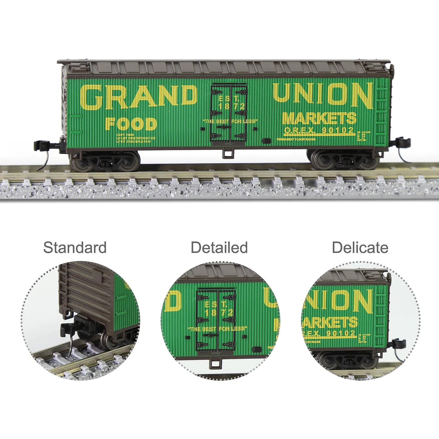 Evemodel Model Railway N Scale 1:160 40' Woodside Reefer 40ft Boxcar Rolling Stock Freight Car C15016