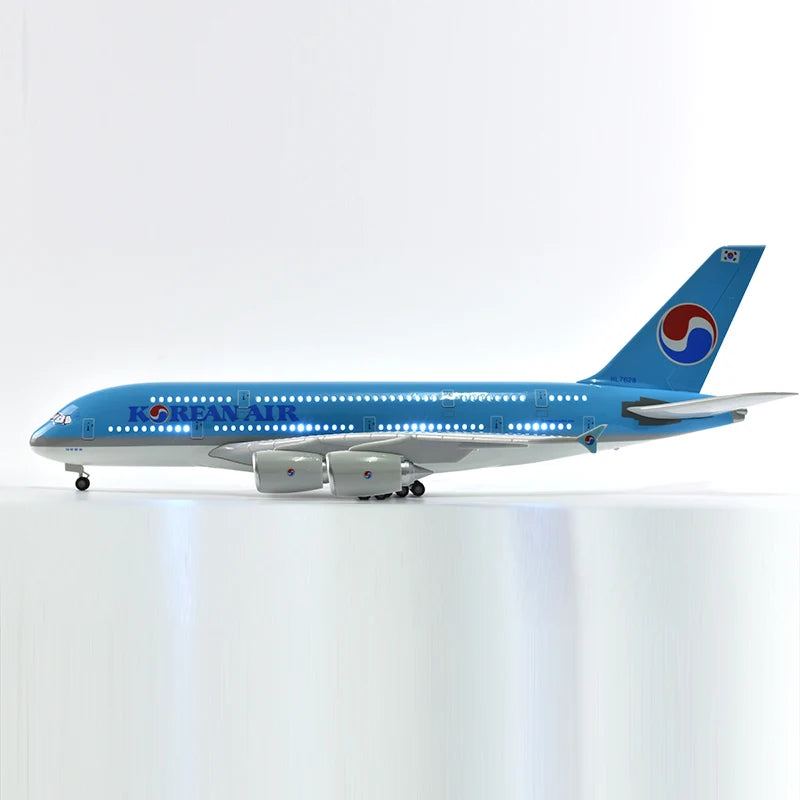 47cm Korean Air Boeing b747 Plane Model Airplane Model Aircraft Resin Diecast 1:160 Scale with Light & Wheel Planes