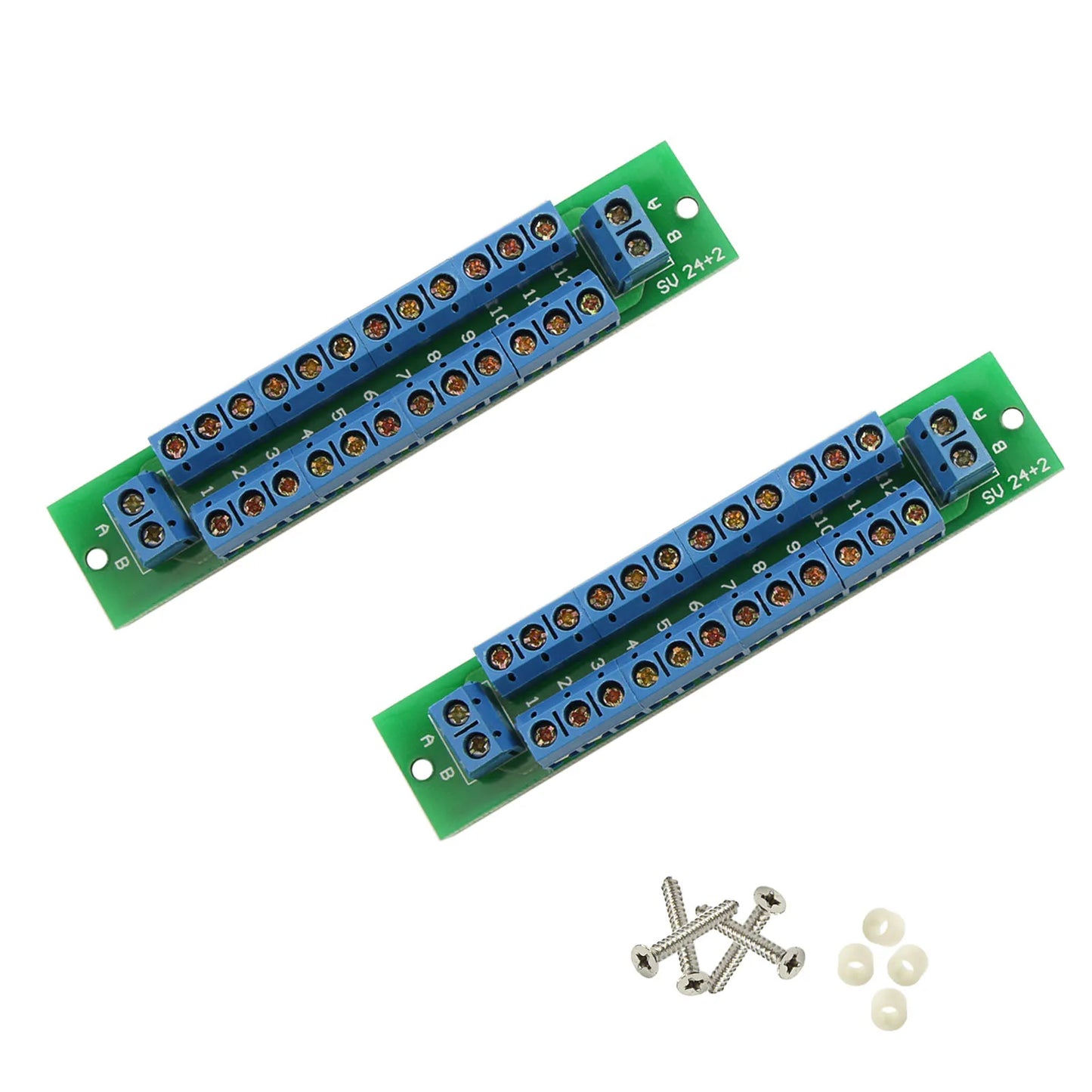 Evemodel 2 Units Double-Layer Power Distribution Board 2 Inputs 2 X 13 Outputs for DC AC Voltage PCB007