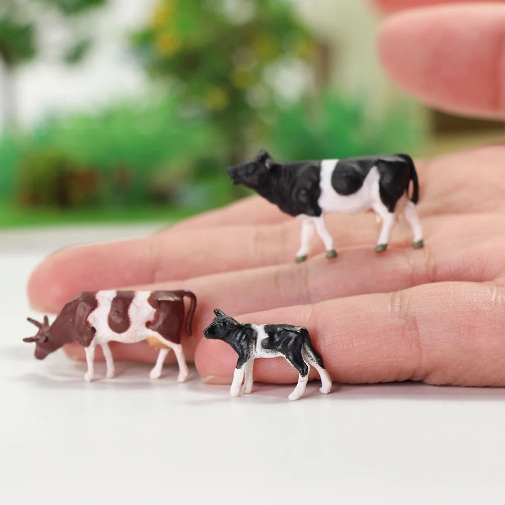 Evemodel 36pcs HO Scale 1:87 Mini Well Painted Model Horses Cows Model Figures Farm Animals AN8707