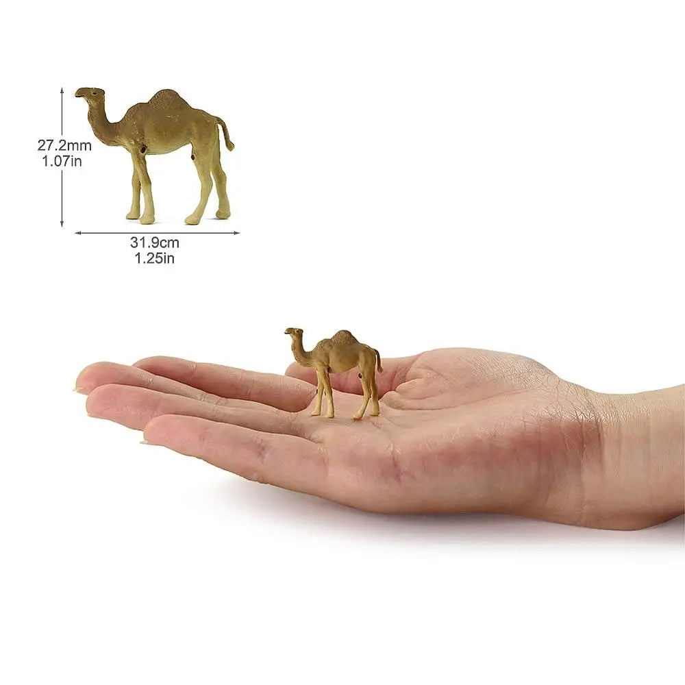 Evemodel Animals 12pcs Model Trains HO Scale 1:87 Painted One-humped Camel PVC Dromedary Arabian Camel AN8709