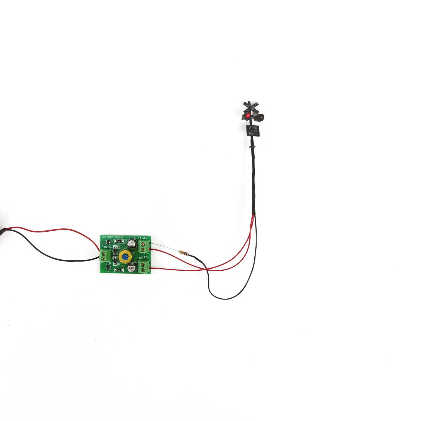 Evemodel N Scale 1:160 Railroad Crossing Signal 2 heads LED made Circuit board flasher JTD1507RP