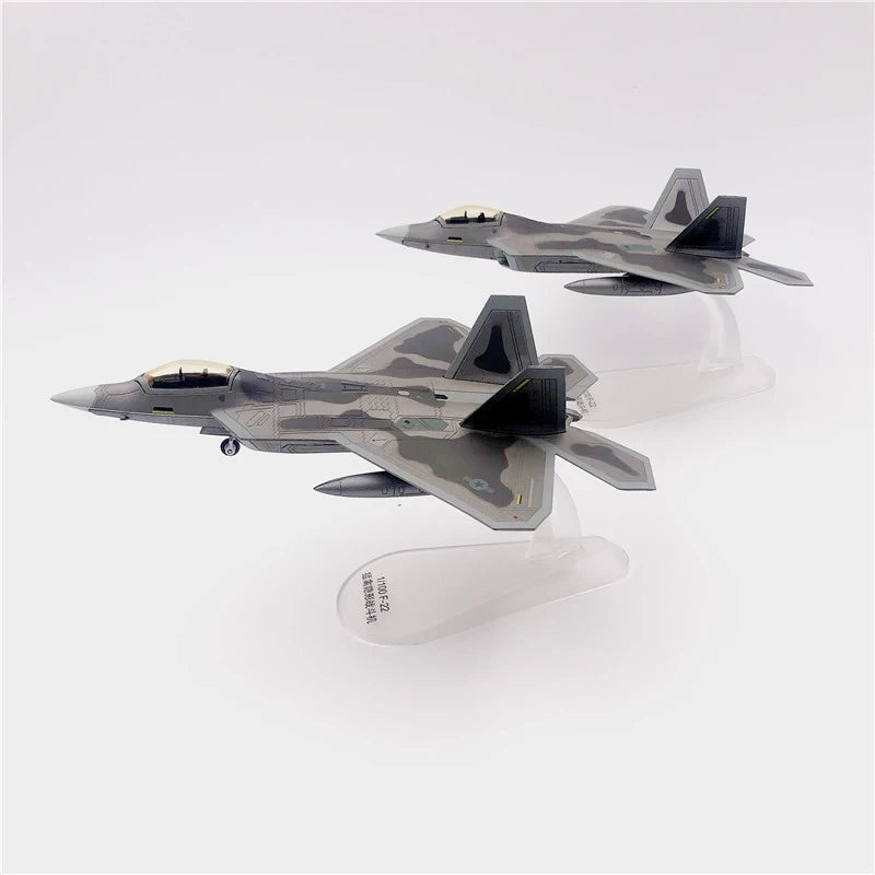 US Army F22 Raptor Stealth Fighter F-22 Military Aircraft Model 1/100 Scale Alloy