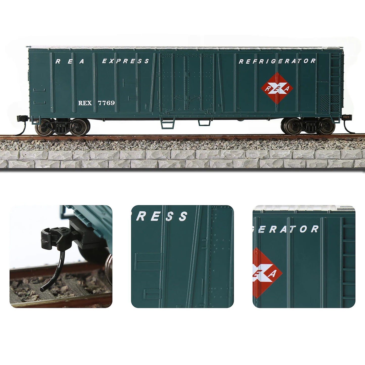 Evemodel Train HO Scale 1:87 50' Steel Reefer Car Rolling Stock C8750