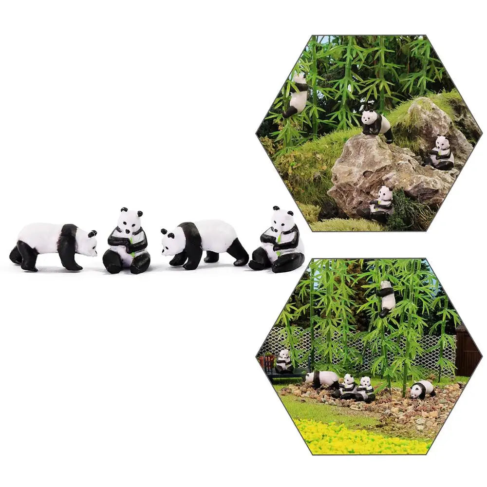 Evemodel Animals AN8716 Model Railway HO Scale 1:87 PVC Pandas 12pcs Painted Zoo Layout