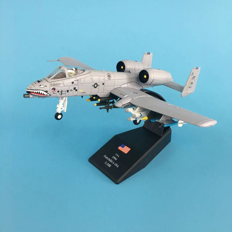 1/100 Scale Diecast Metal A10 Fighter Fairchild Republic A-10 Thunderbolt II