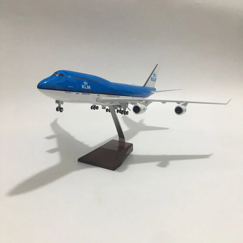 1:160 Scale KLM Boeing b747 Plane Model Airplane Model KLM Royal Dutch Aircraft Model Diecast Resin Planes With Light