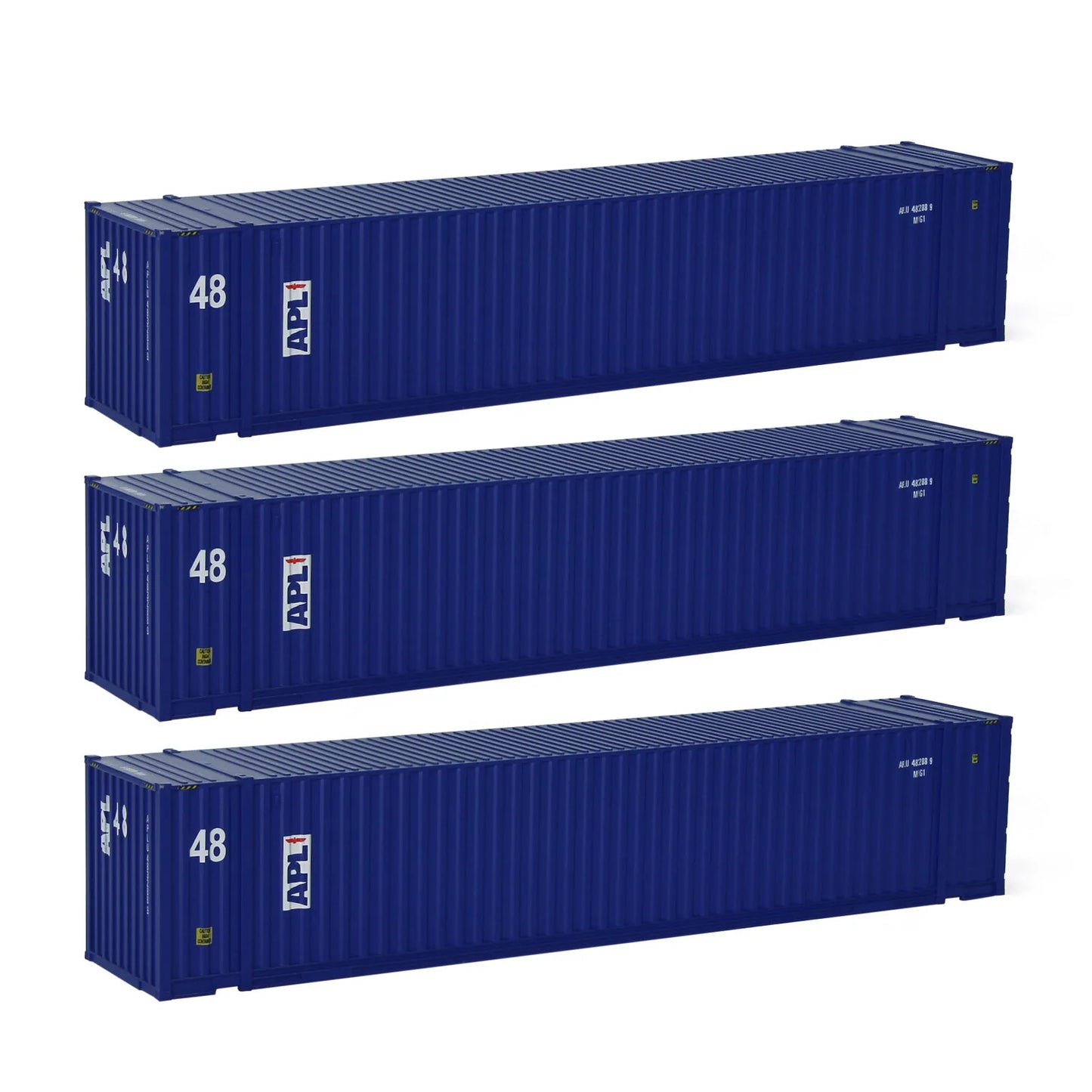 Evemodel 3pcs HO Scale 1:87 48' Container 48ft Shipping Container Cargo Box C8748