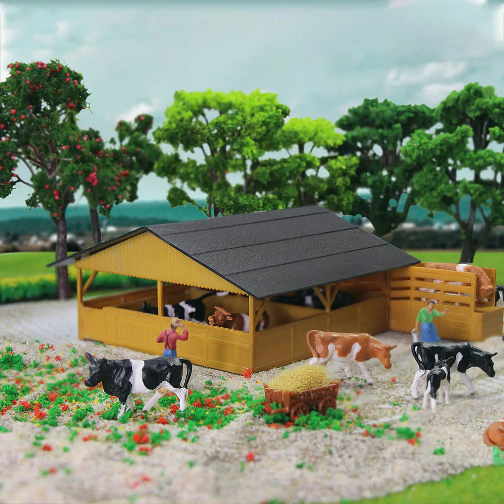 Evemodel 36pcs HO Scale 1:87 Mini Well Painted Model Horses Cows Model Figures Farm Animals AN8707