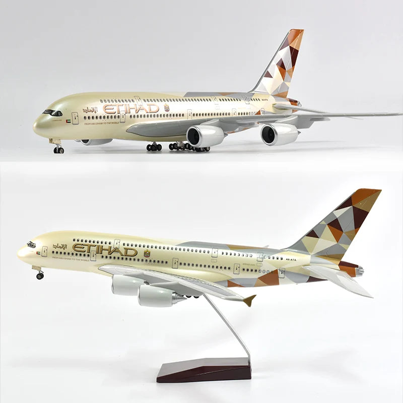 46cm Etihad Air bus 380 Airplane Model Plane Model Aircraft Model 1/160 Scale Diecast Resin Airplanes Planes