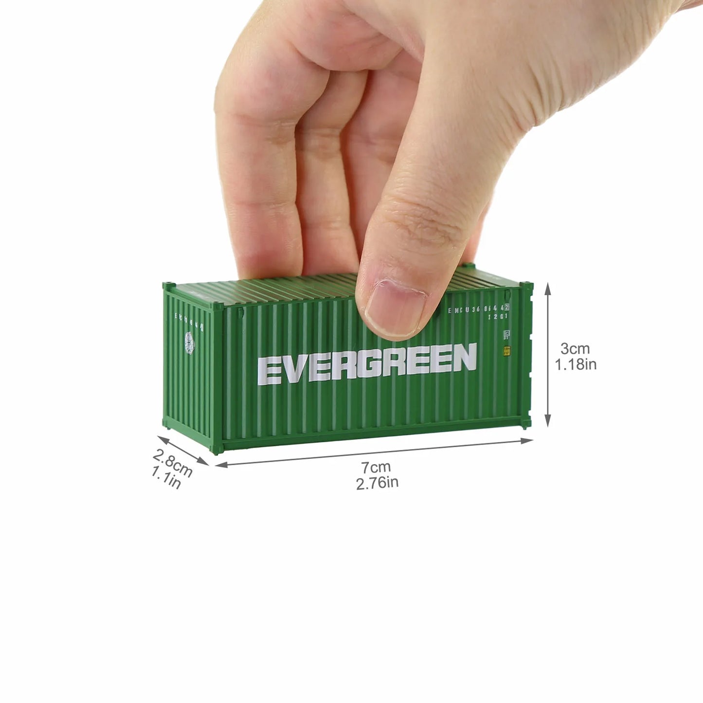 Evemodel 3pcs Model Railway Layout HO Scale 1:87 20ft Shipping Container 20' Cargo Box C8726