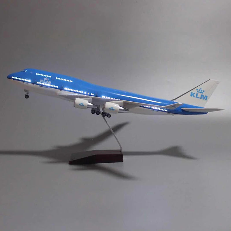 1:160 Scale KLM Boeing b747 Plane Model Airplane Model KLM Royal Dutch Aircraft Model Diecast Resin Planes With Light