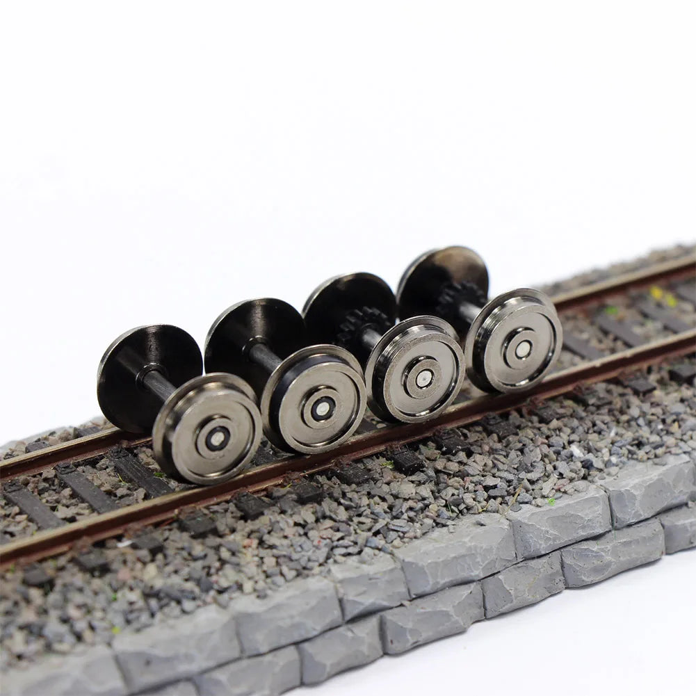 HP0187 HO Scale 1:87 38" Metal Drive DC Wheelsets with Gear (2 Pairs)