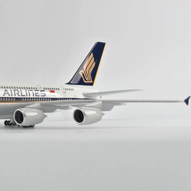 47cm Resin Diecast 1/150 Scale Singapore Airlines Airbus A350 Airplane Model Plane With LED Light & Wheel Aircraft