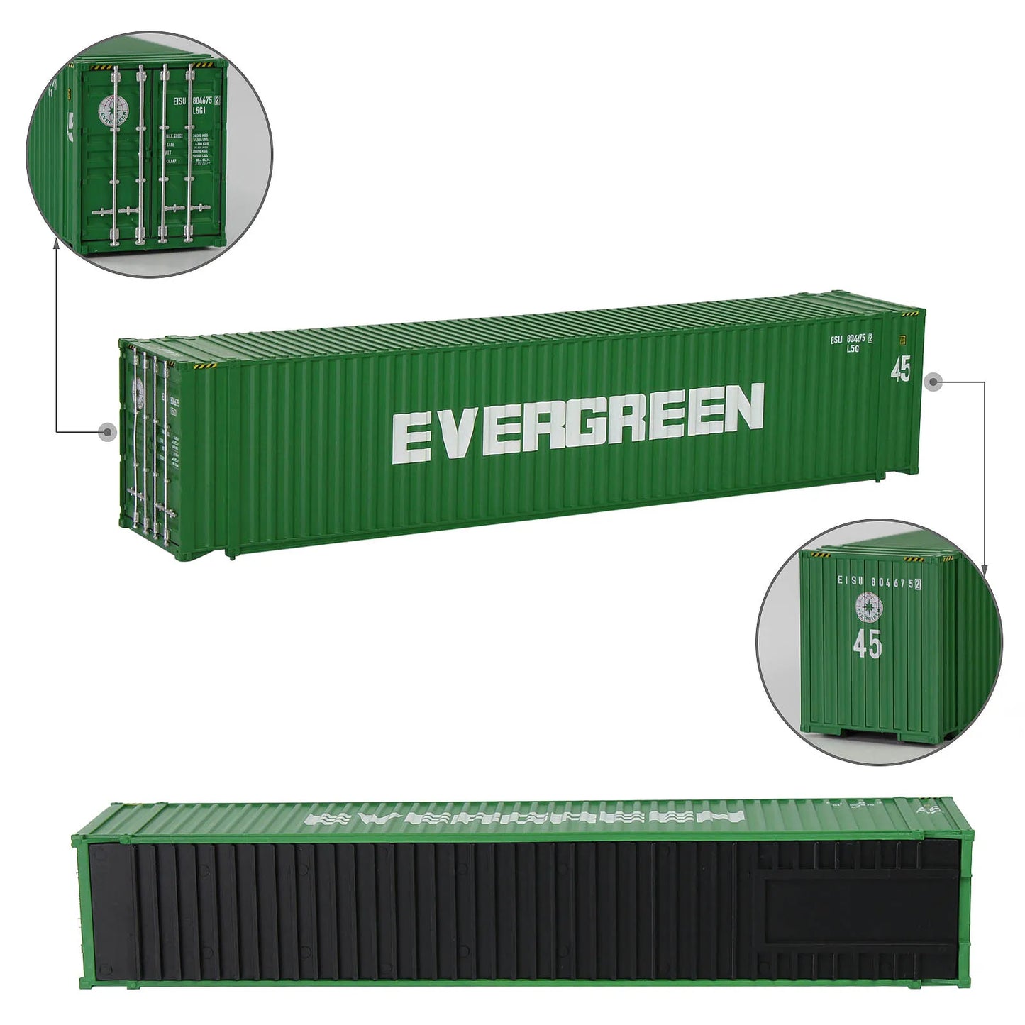 Evemodel C8745 HO Scale 1:87 45' Container 45ft Shipping Container (pack of 3)