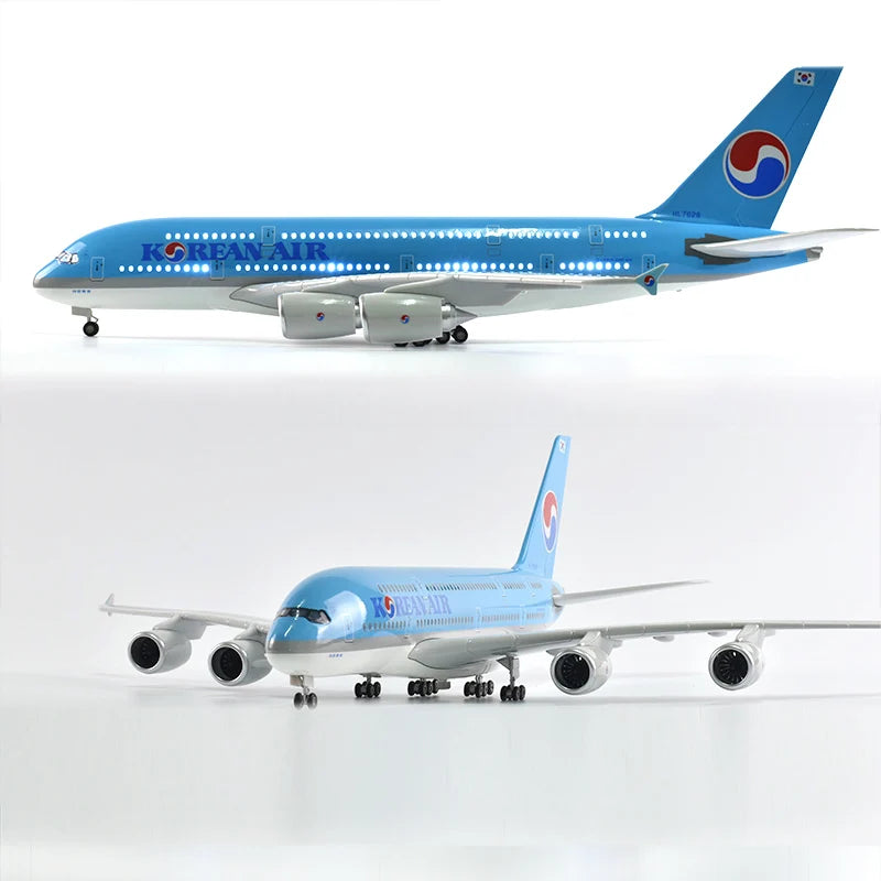 47cm Korean Air Boeing b747 Plane Model Airplane Model Aircraft Resin Diecast 1:160 Scale with Light & Wheel Planes