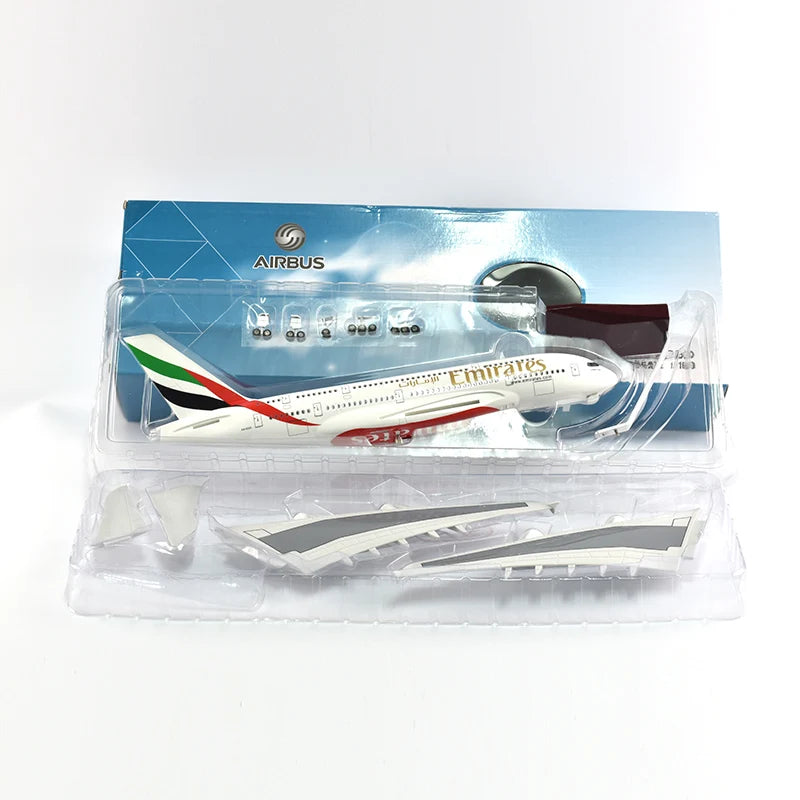 High Quality And Super Exquisite 1:160 Resin Aviation Airplane Model A380 Airbus With LED Lights And Gift Box Desktop Decoration