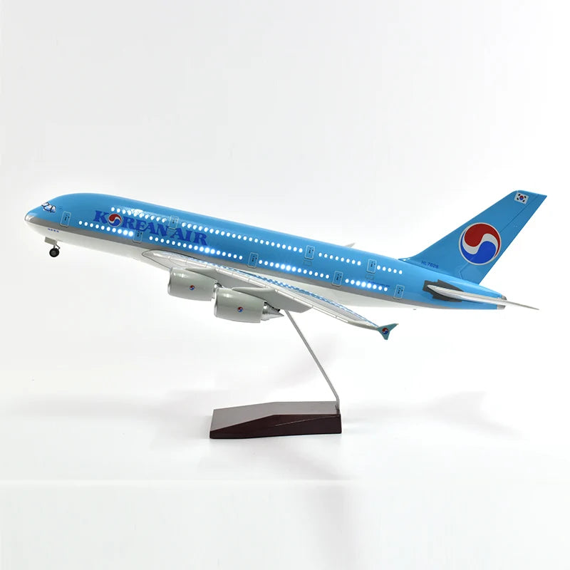 47cm Korean Air Boeing b747 Plane Model Airplane Model Aircraft Resin Diecast 1:160 Scale with Light & Wheel Planes