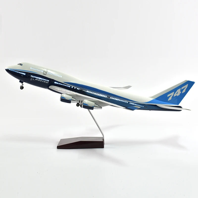 46cm Original Boeing 747 Plane Model Airplane Model Aircraft Model 1/160 Scale Diecast Resin Airplanes Planes W Light