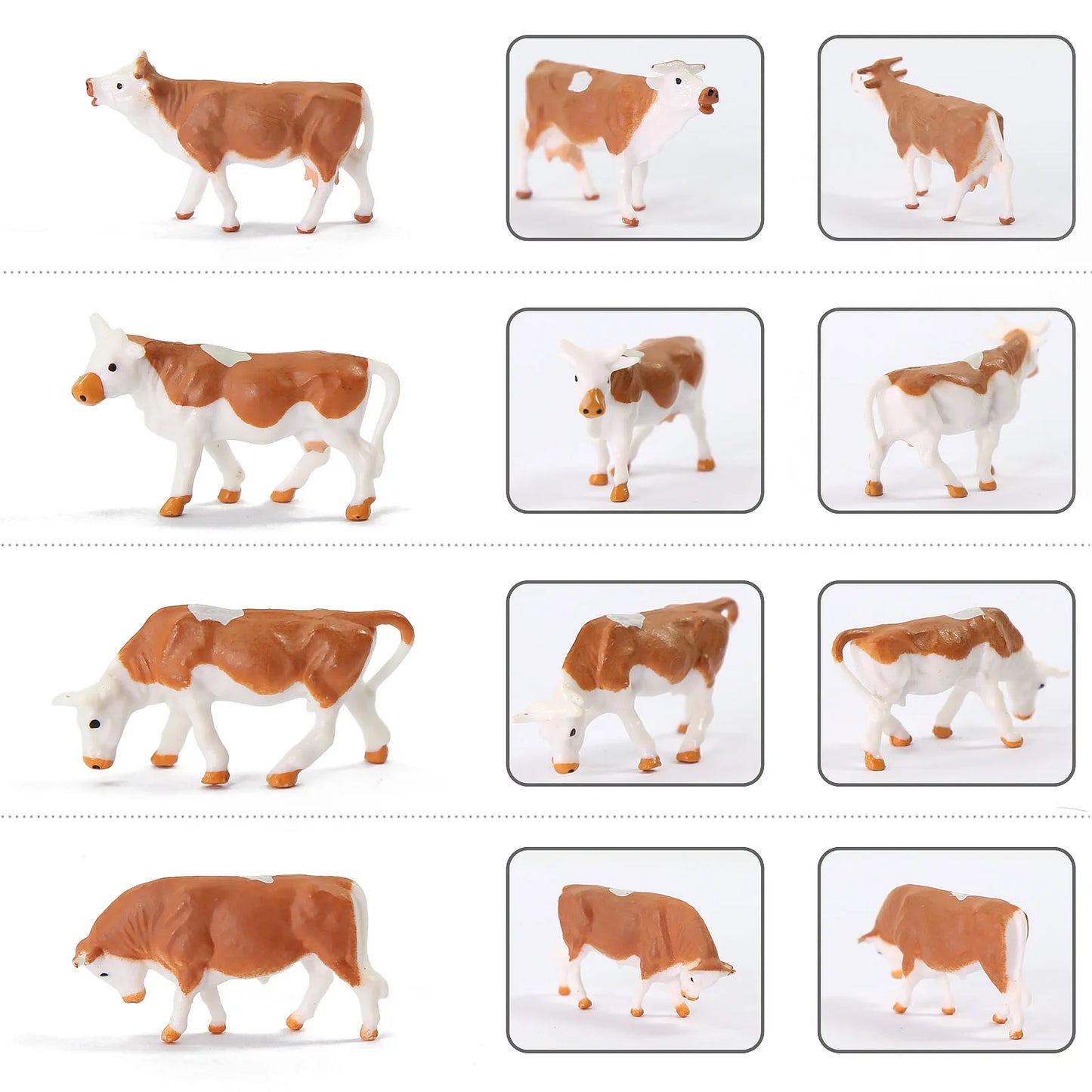 Evemodel 36pcs Model Trains HO scale 1:87 Mini Painted Model Cattle Cows with Shepherd Farm Animals AN8719