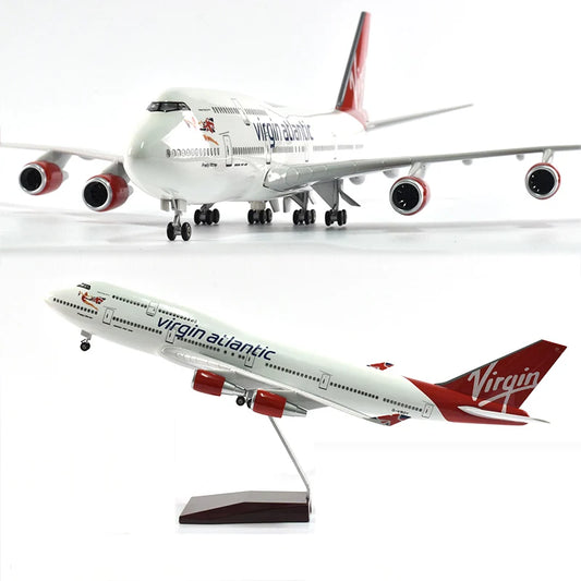 46cm Virgin atlantic Boeing 747 Plane Model Airplane Model Aircraft Model 1/160 Scale Diecast Resin Airplanes Planes