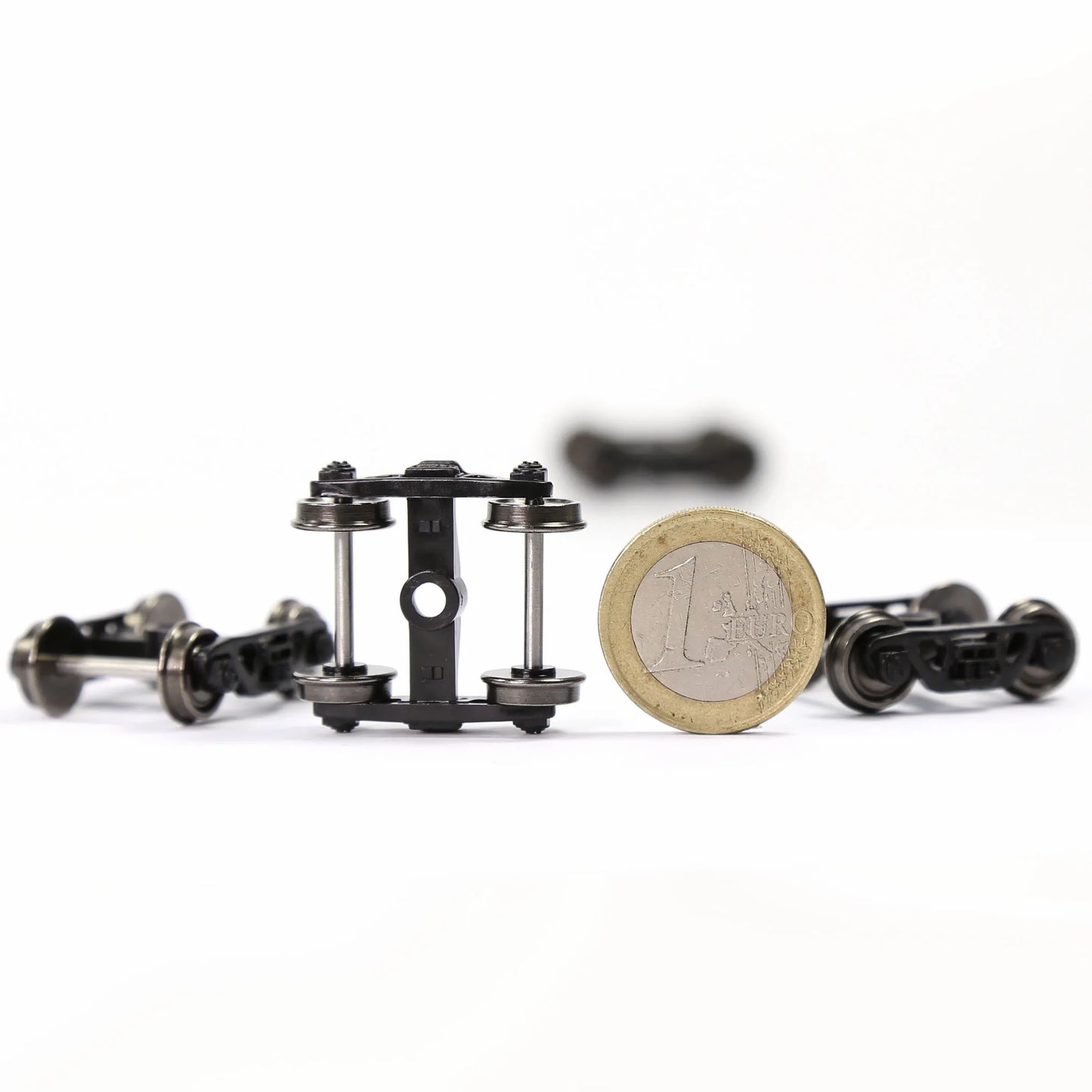 Evemodel 2pcs HO Scale 1:87 Roller Bearing Truck with 33" DC Metal Wheelset HP3087 4-Springs Bogies