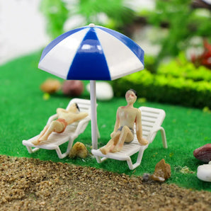 24pcs O OO HO TT N Z Scale Model Loungers Leisure Beach Chairs