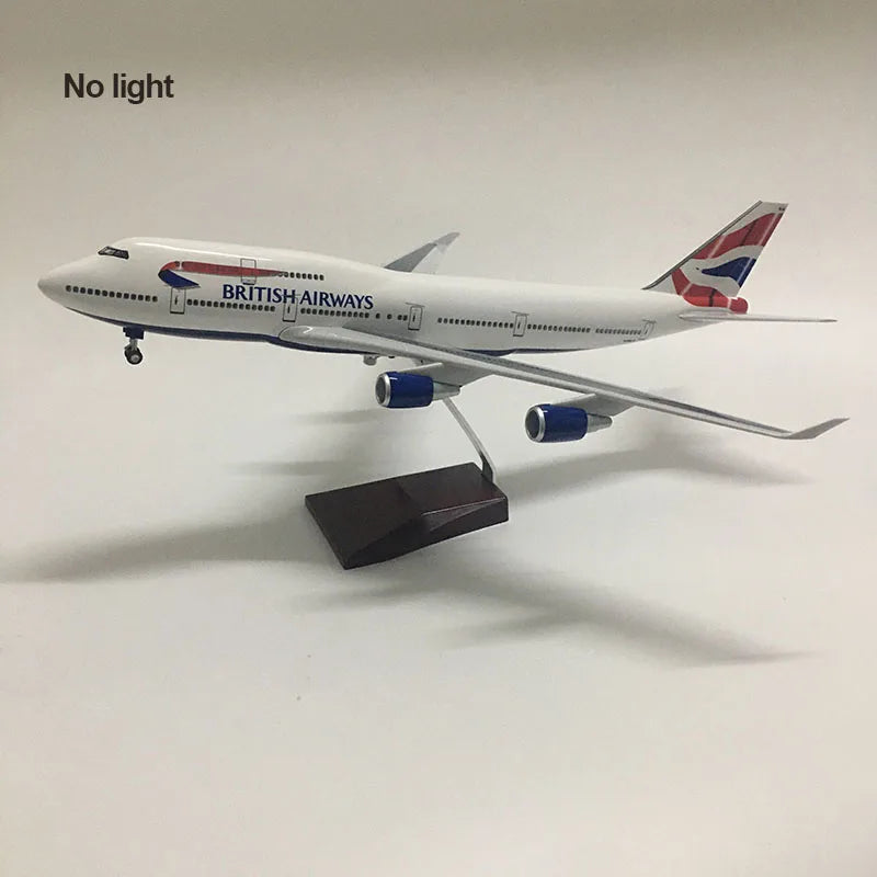 46cm British Airways Airbus a380 Plane Model Airplane Model Aircraft Resin Diecast 1:160 Scale with Light & Wheel