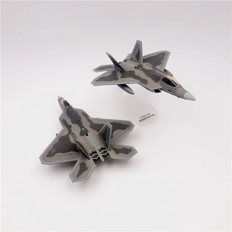 US Army F22 Raptor Stealth Fighter F-22 Military Aircraft Model 1/100 Scale Alloy