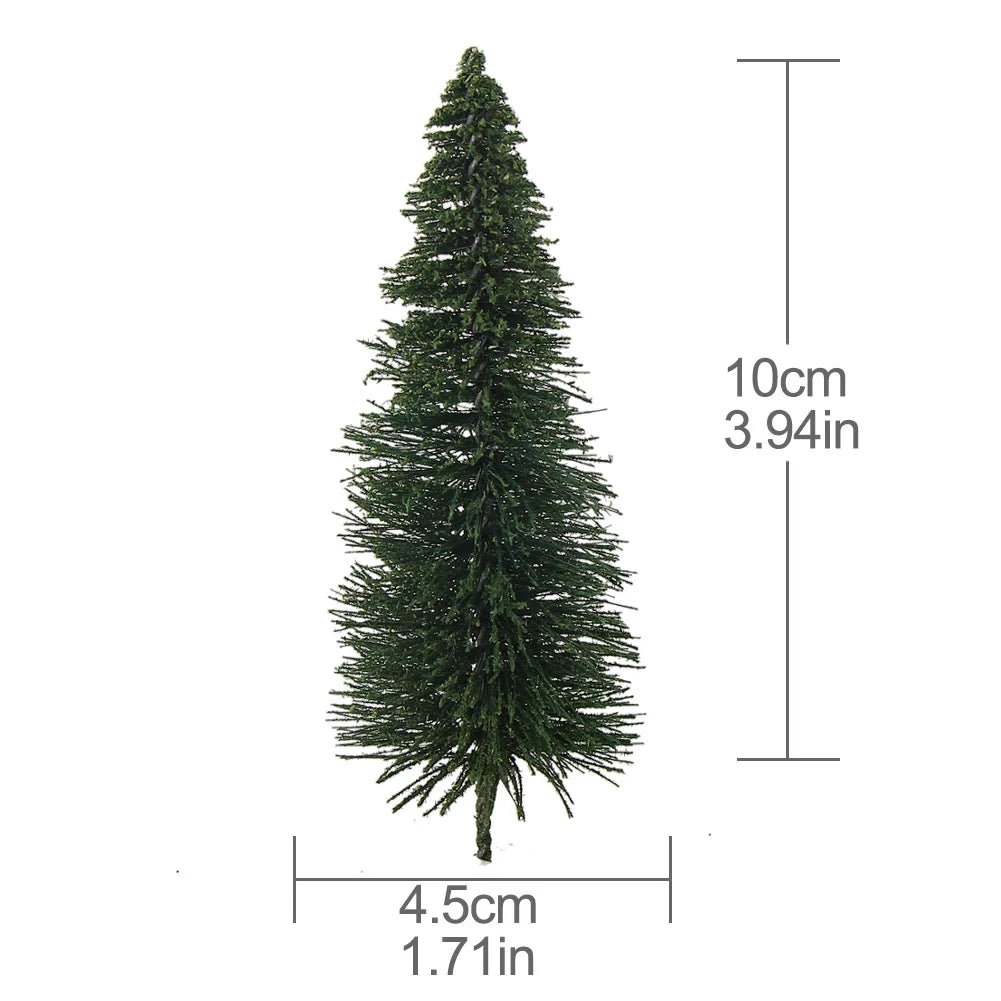 Evemodel 5cm-12.5cm Model Pine Trees Deep Green Pines For HO O N Z Scale Model Railway Layout Mini Scene S0804