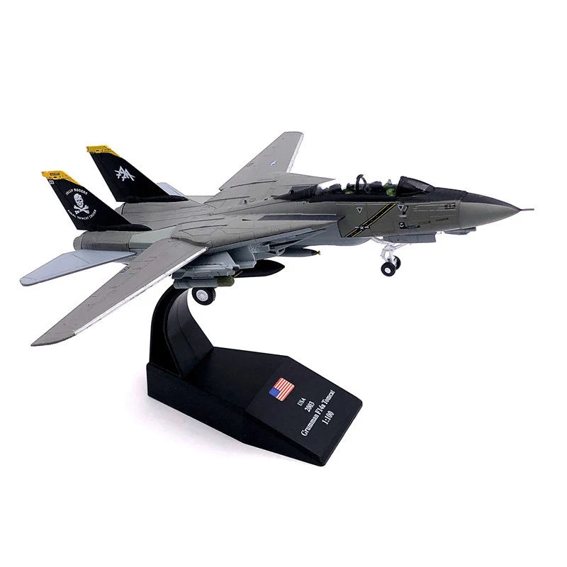 1/100 Scale USA F-14 Tomcat Jolly Roger Squadron vf103 Boeing Military Missile bomber Model Plane Fighter Army Air Force Diecast