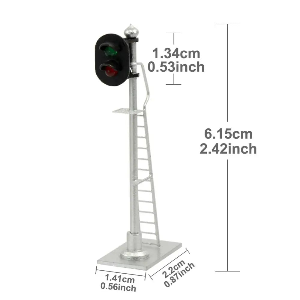 Evemodel JTD873GR 3pcs Model Railway HO Scale Traffic Signal 2-Lights Green Red Block Signal 6cm