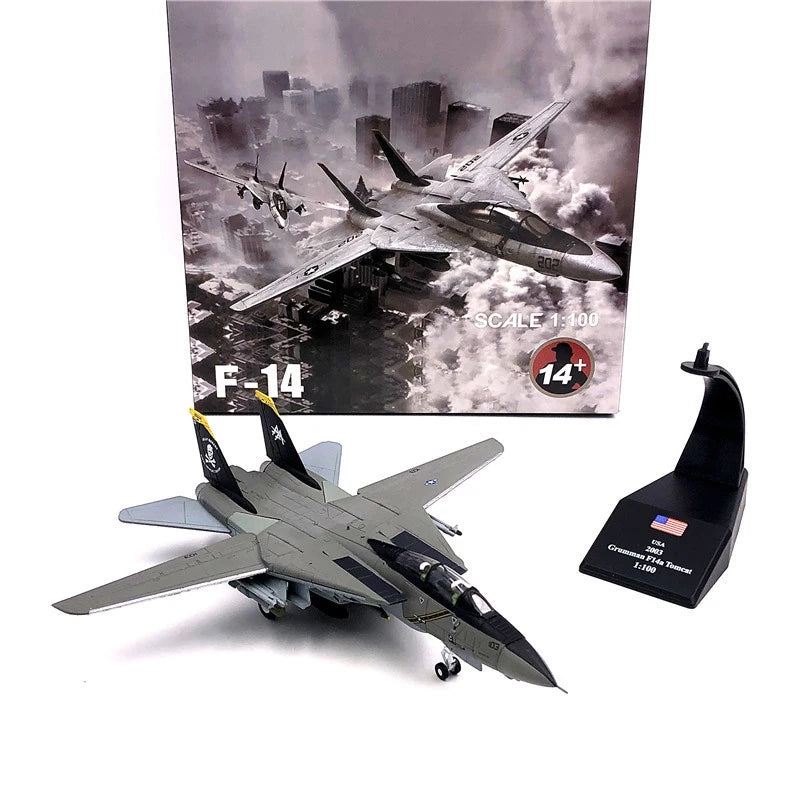 1/100 Scale Alloy Model Diecast  USA F-14 Tomcat Jolly Roger Squadron vf103 Boeing Military Missile bomber