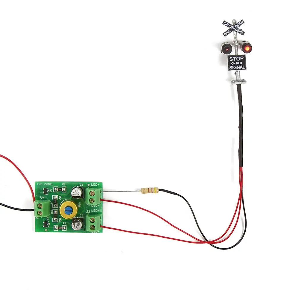 Evemodel N Scale Crossing Railroad Signal 4 LEDs 1:160 with Circuit Board Flasher JTD1506RP