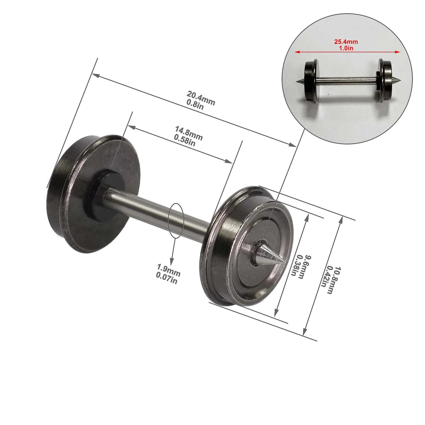 Evemodel 2pcs HO Scale 1:87 Roller Bearing Truck with 33" DC Metal Wheelset HP3087 4-Springs Bogies