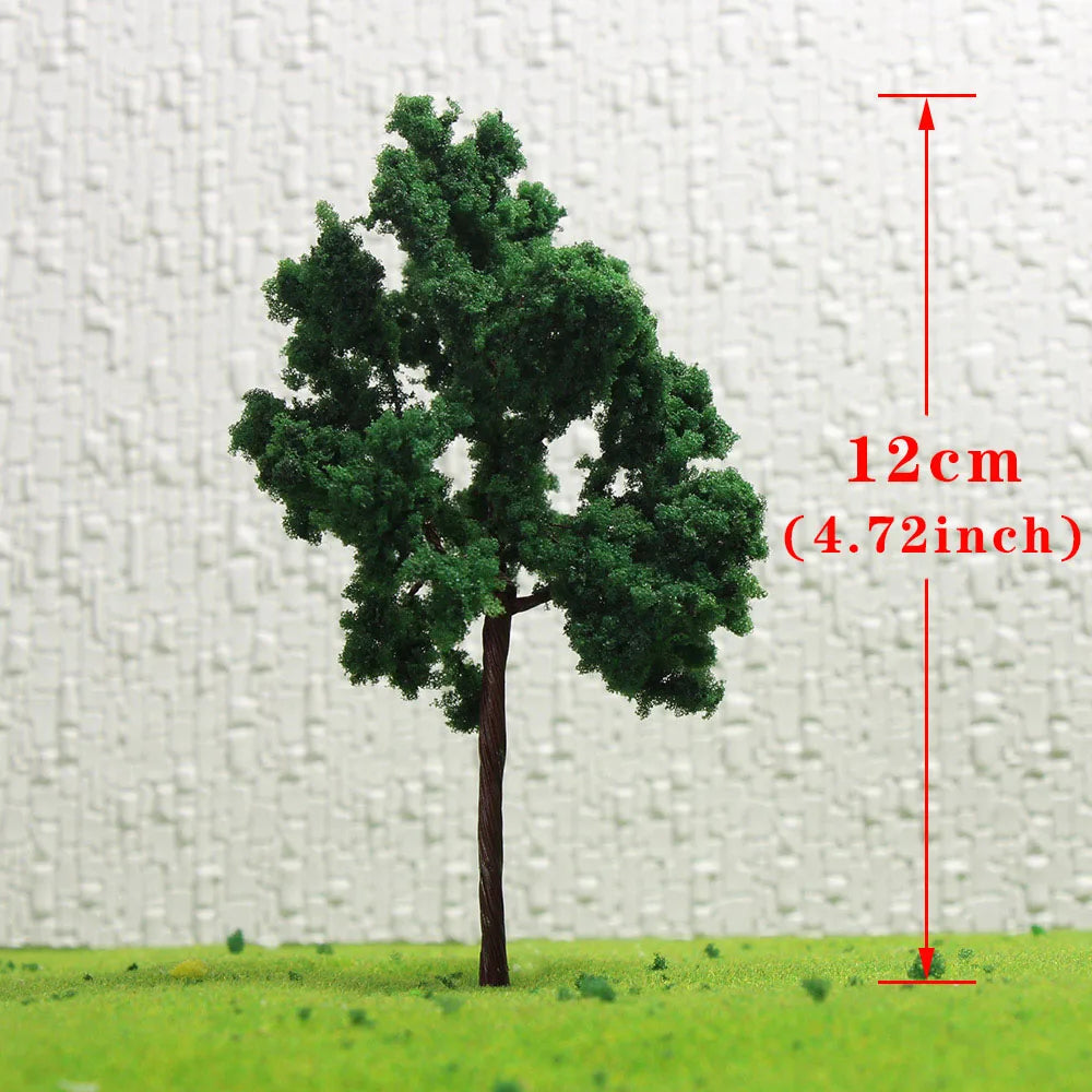 D11054 10pcs O Scale Model Roadside Trees 1:50 11cm Train Layout Diorama Iron Wire Trunk