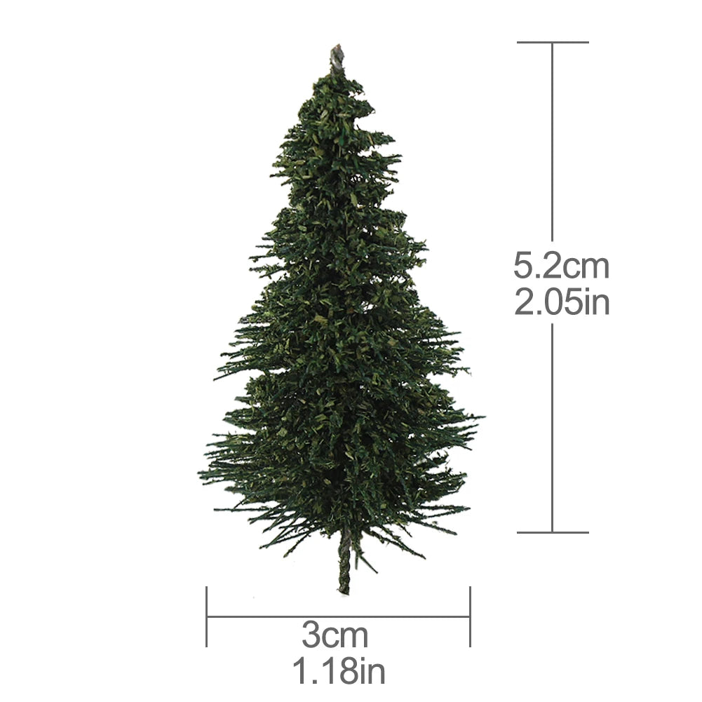 Evemodel 5cm-12.5cm Model Pine Trees Deep Green Pines For HO O N Z Scale Model Railway Layout Mini Scene S0804