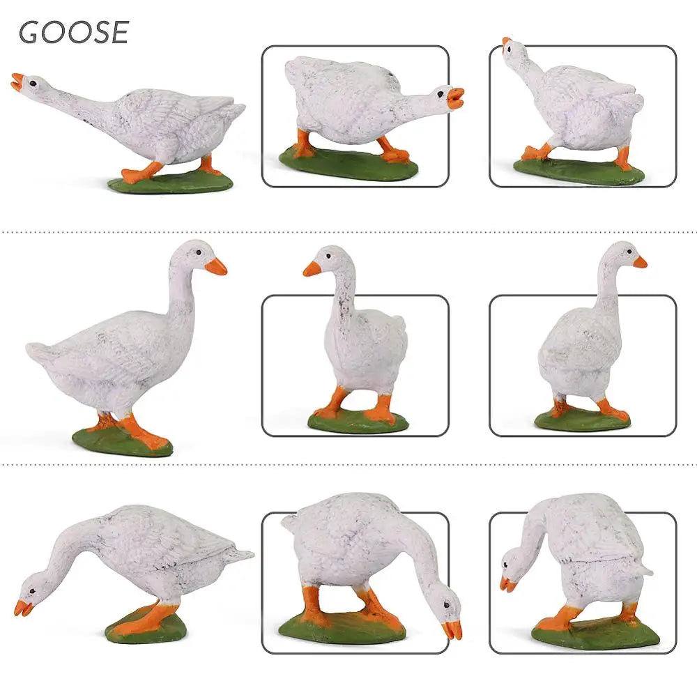 Evemodel 14pcs O Scale 1:43 PVC Model Duck Goose Farm Animals Domestic Fowl Model Railway Layout AN4305