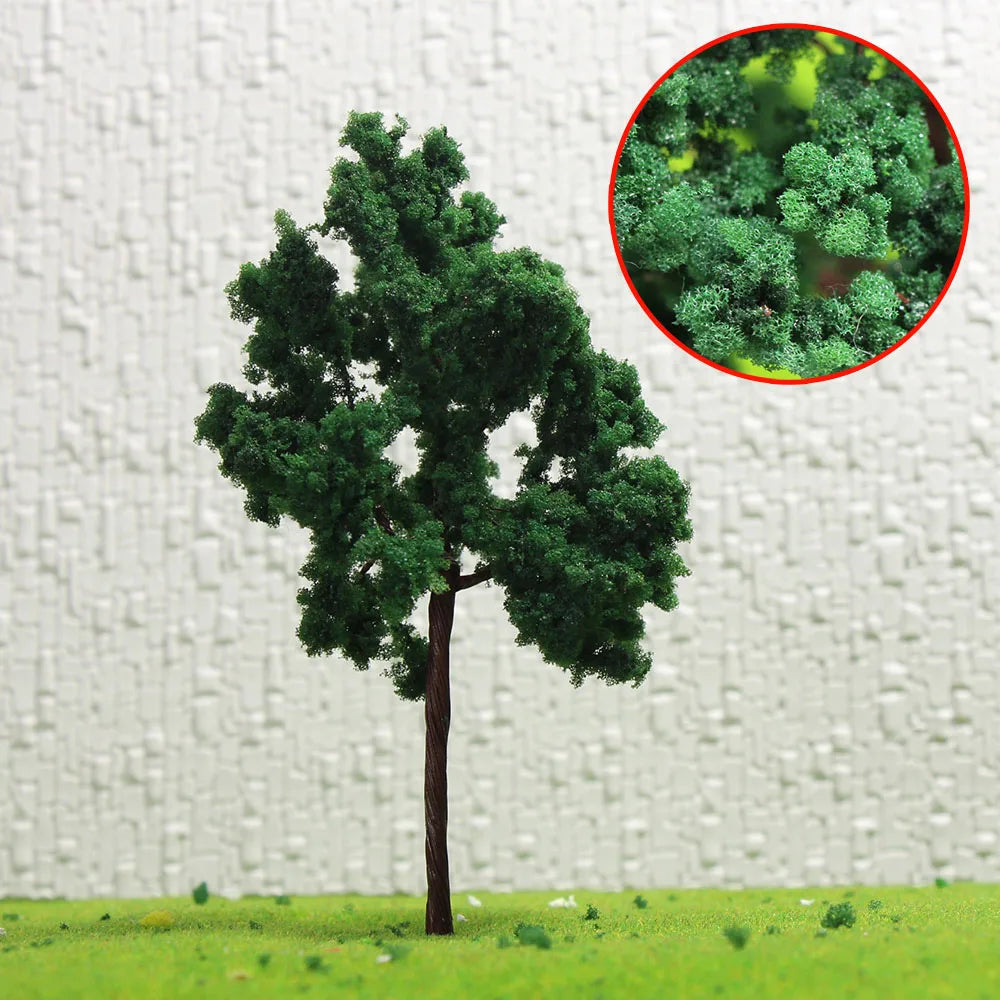 D11054 10pcs O Scale Model Roadside Trees 1:50 11cm Train Layout Diorama Iron Wire Trunk