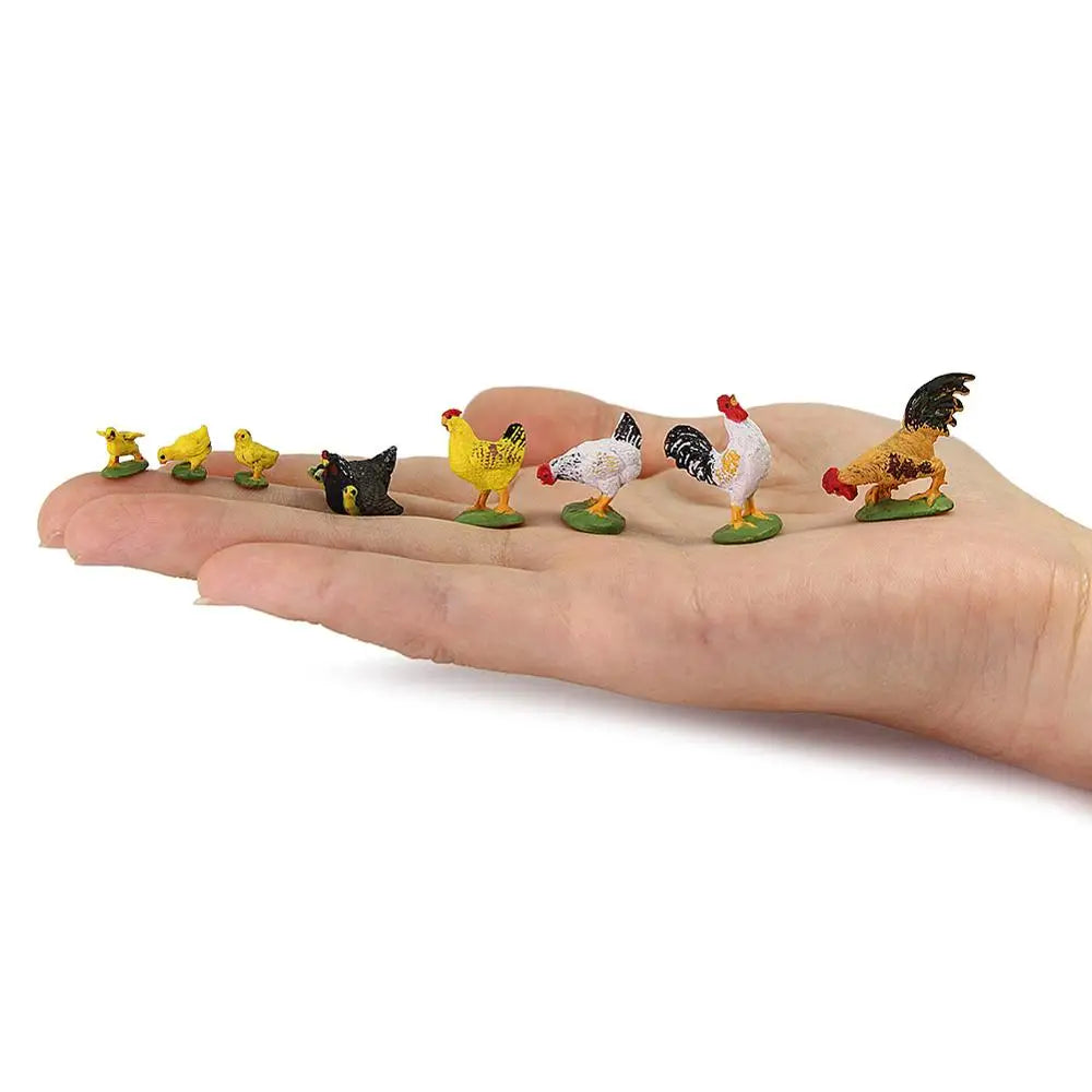 Evemodel 16pcs Model Chick Grouse Hen O Scale 1:43 Scale PVC Farm Animals Domestic Fowl Model Railway Scenery AN4306