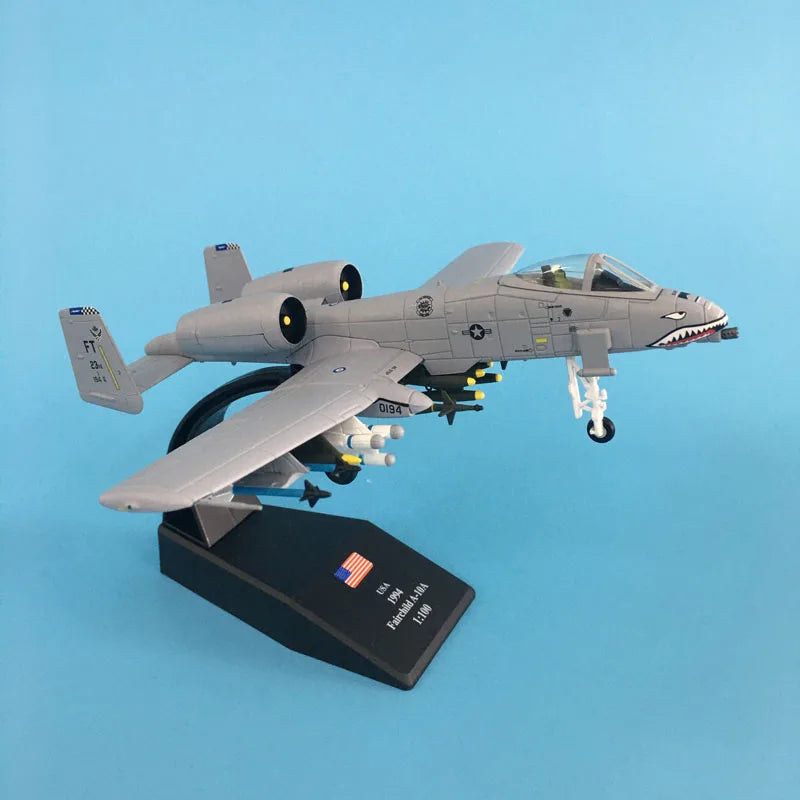 1/100 Scale Diecast Metal A10 Fighter Fairchild Republic A-10 Thunderbolt II