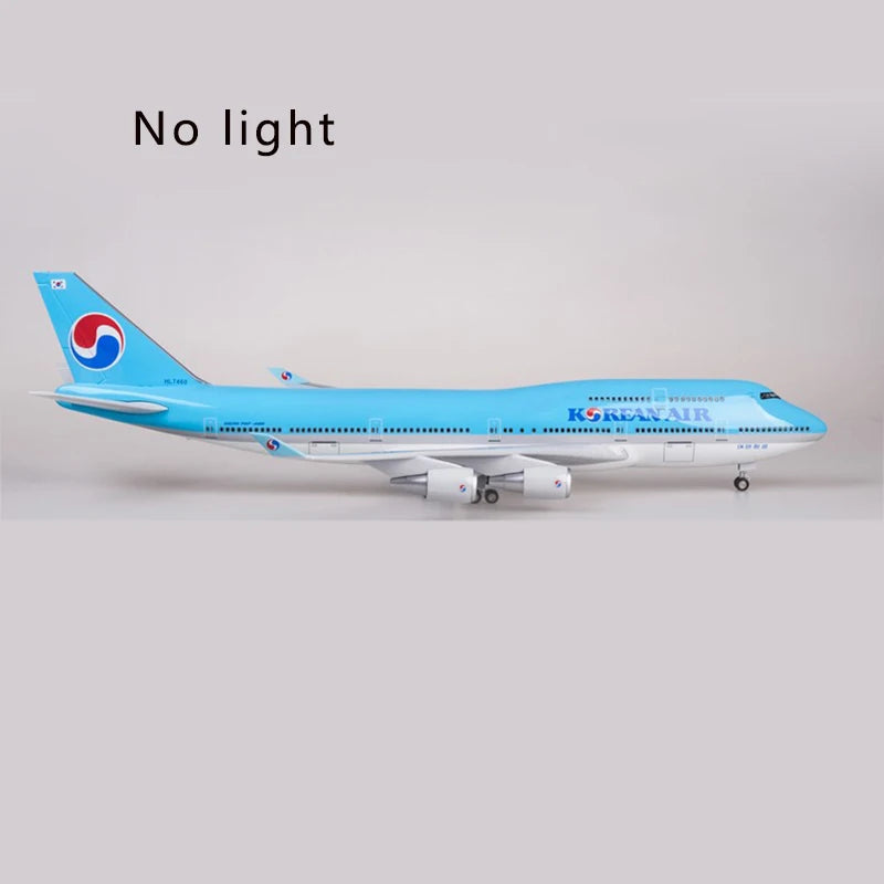 47cm Korean Air Boeing b747 Plane Model Airplane Model Aircraft Resin Diecast 1:160 Scale with Light & Wheel Planes