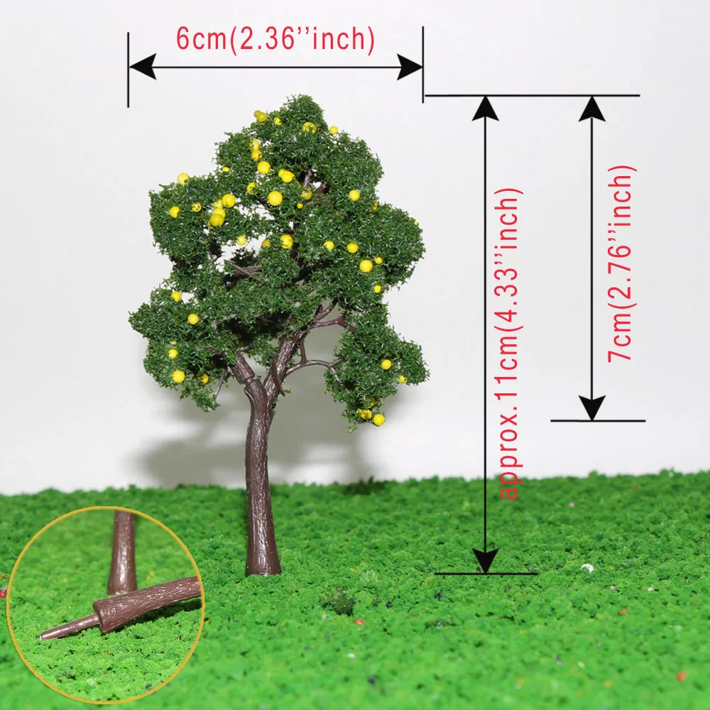 Evemodel O Scale 1:50 Pagoda Trees with Red Yellow Fruits 11CM Model Railroad Landscape (Pack of 10)